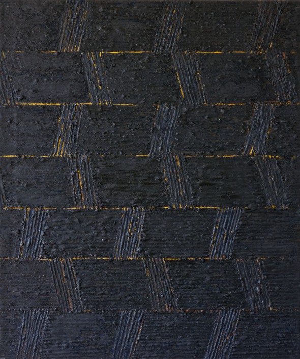 "Intervalo Negro" Öl / Pigment / Marmormehl ( 95 cm x 85 cm)